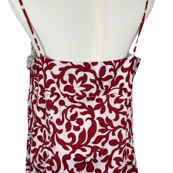 Hart of Dixie Style Red‎ White Print Sundress Women's 12 Cotton Midi Cottagecore - Picture 7 of 16